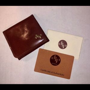 Monsac brown leather coin purse/ wallet.
